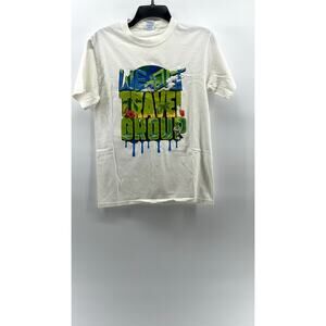 PORT & COMPANY Women's We Out Travel Group Graffiti Crewneck Casual T-Shirt SZ S